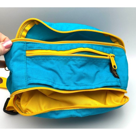 Eddie Bauer Bags Vintage Eddie Bauer Blue Yellow Nylon Expandable Fanny Pack Hip Waist Belt